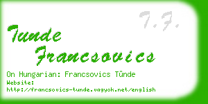 tunde francsovics business card